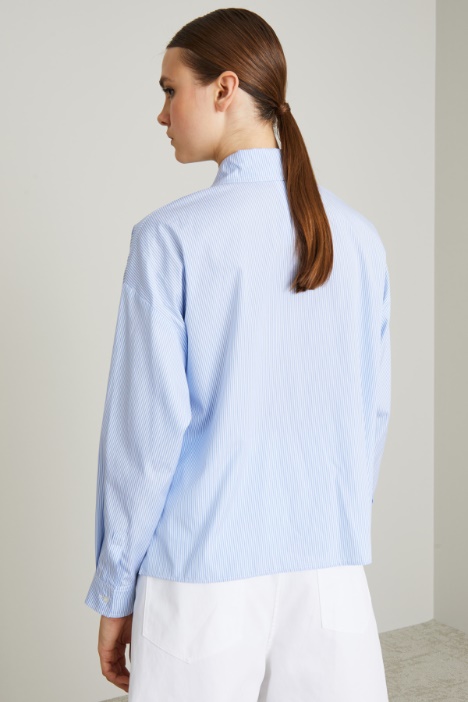 Camicia boxy in popeline a righe