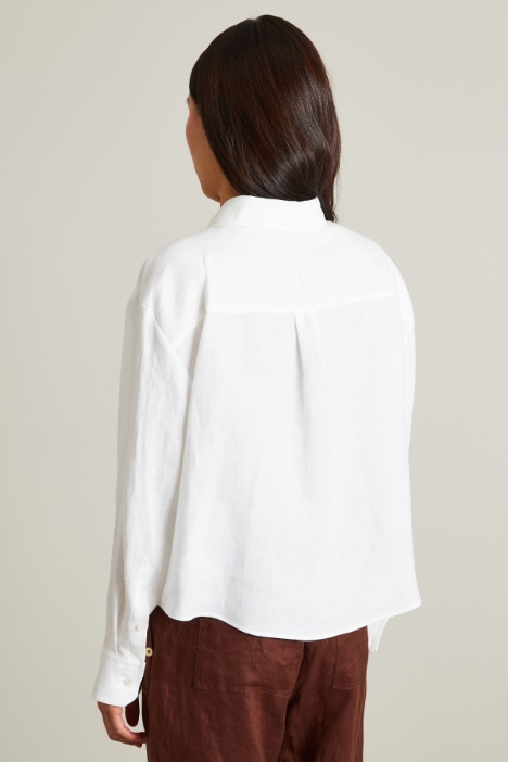 Camicia in lino con taschini