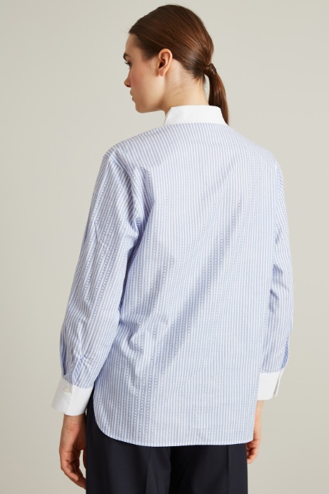 Camicia in bastonetto con strass