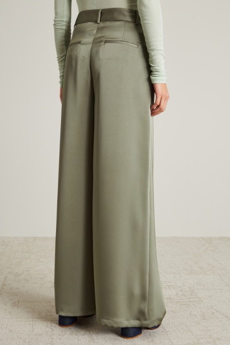 Pantaloni a palazzo in raso