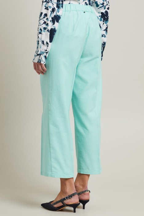Pantaloni cropped in misto lino Intrend - 2