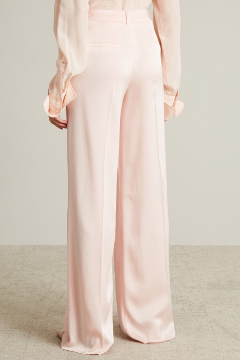 Pantaloni palazzo in enver satin