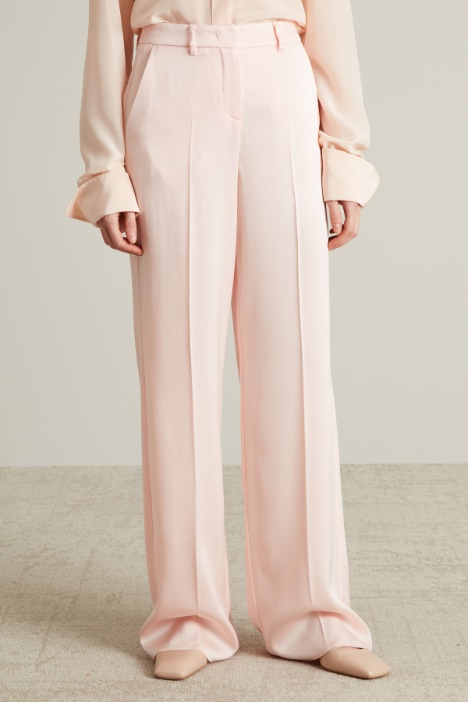 Pantaloni palazzo in enver satin