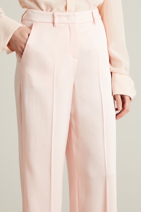 Pantaloni palazzo in enver satin
