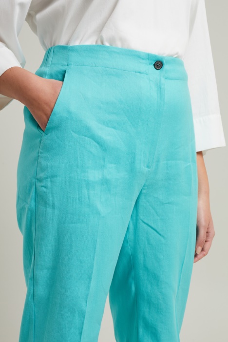 Pantaloni in lino e cotone