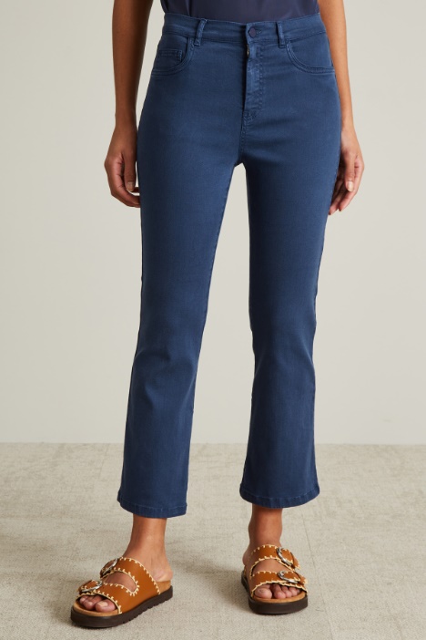 Pantaloni flare in drill