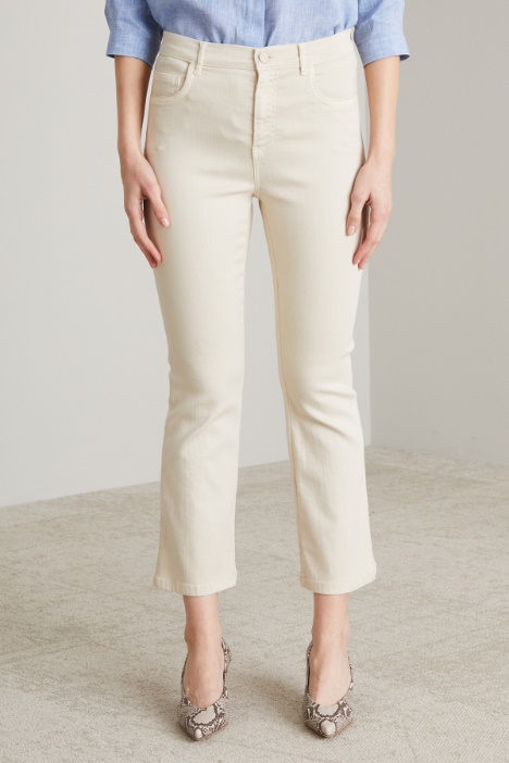 Pantaloni flare in drill