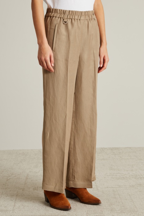 Pantaloni in twill di lino