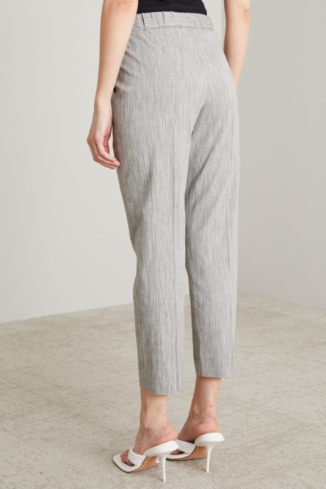 Pantaloni melange lamè