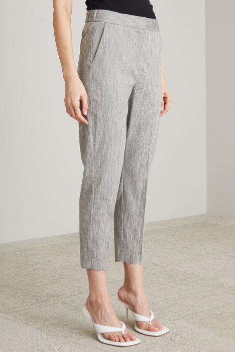 Pantaloni melange lamè