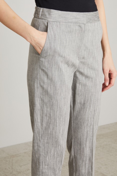 Pantaloni melange lamè