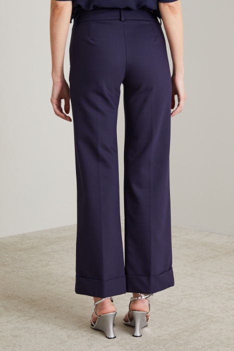 Pantaloni dritti in cotone stretch