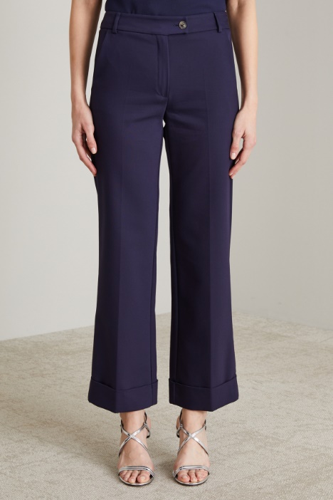 Pantaloni dritti in cotone stretch