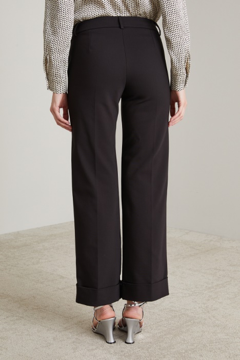 Pantaloni dritti in cotone stretch