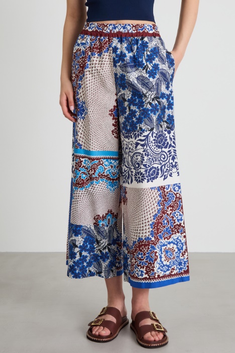 Pantalones de popelina estampados