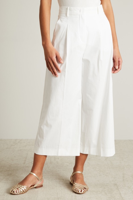 Pantalone a palazzo in misto cotone