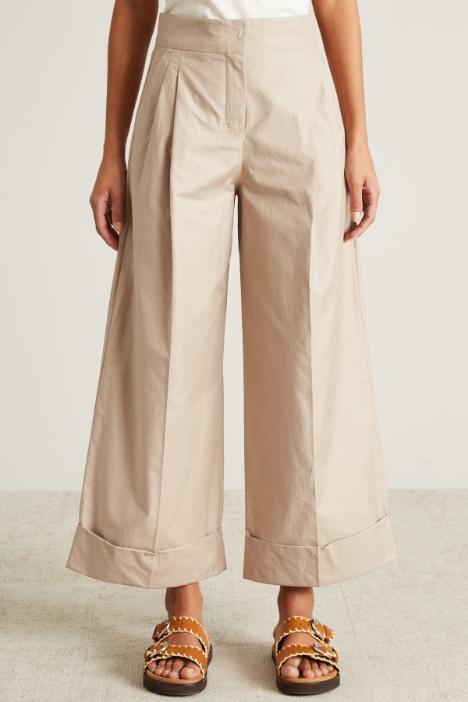 Pantalone ampio in twill di cotone