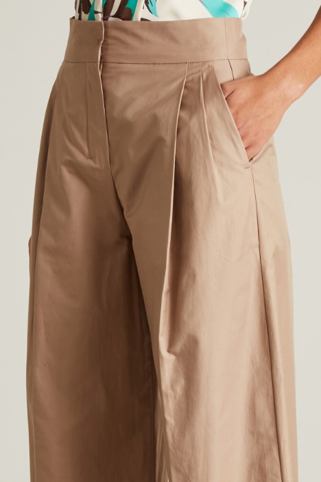 Pantalones anchos de sarga de algodón