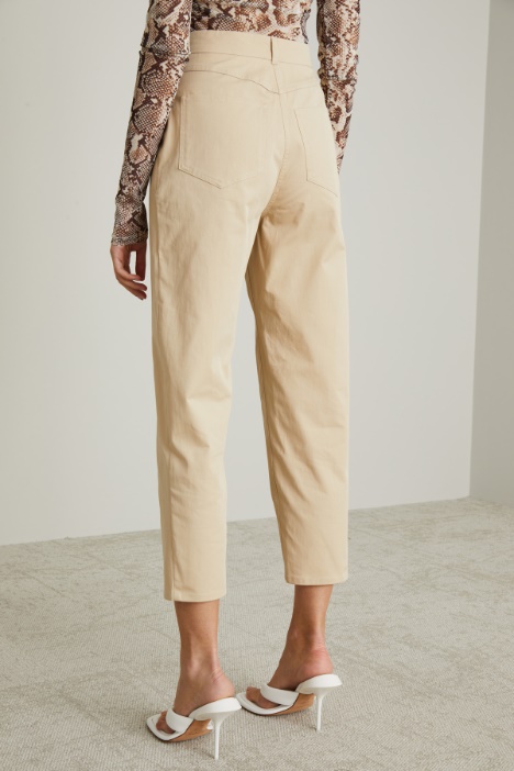 Pantalone in misto cotone e seta