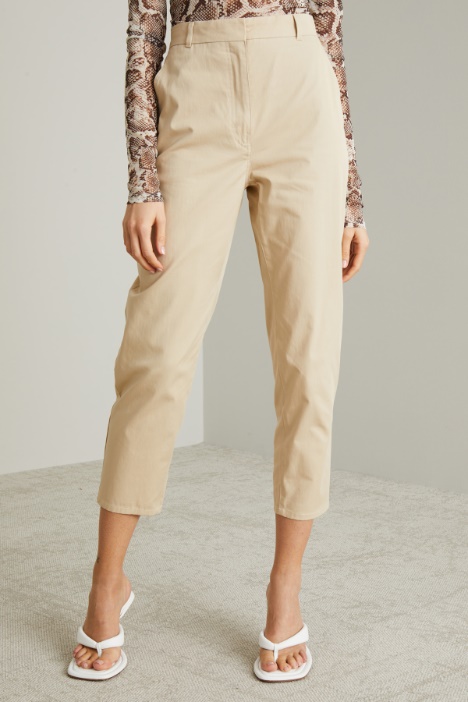 Pantalone in misto cotone e seta