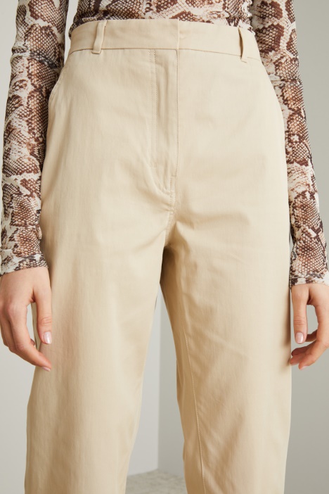 Pantalone in misto cotone e seta