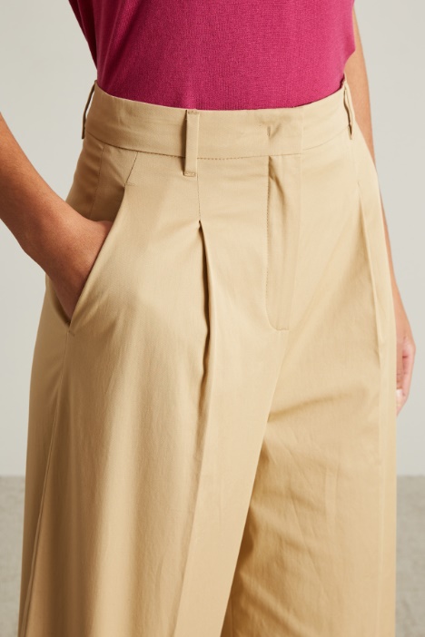 Pantalone a palazzo in misto cotone