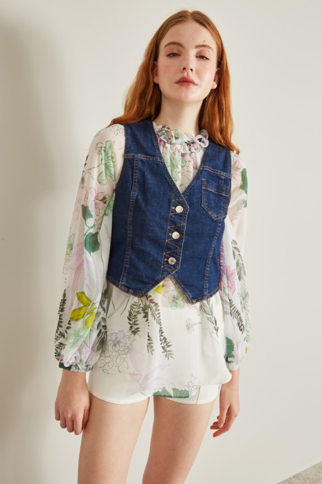 Short denim gilet Intrend