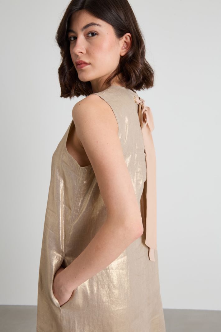 Laminated linen dress Intrend - 4