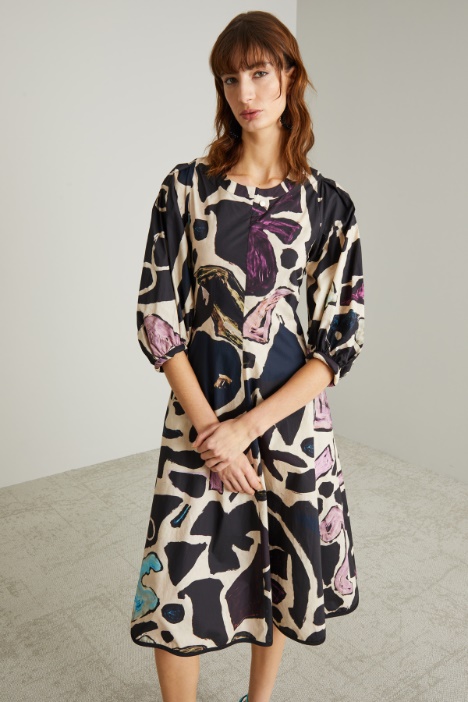 Abito svasato in popeline