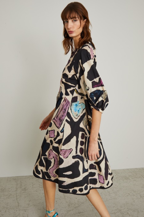 Abito svasato in popeline