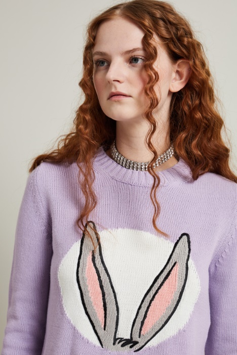 Maglia in cotone con intarsio