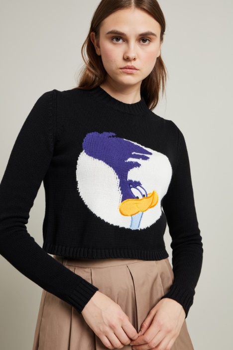 Jersey de algodón con intarsia