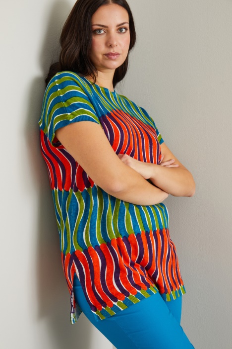 Maglia in lino stampato