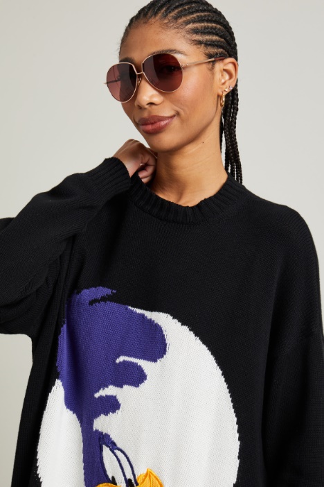 Maglia over con intarsio