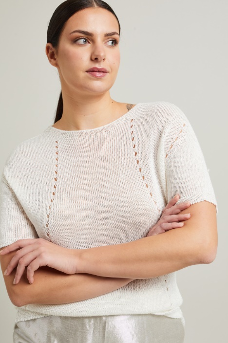 Maglia in lino e viscosa