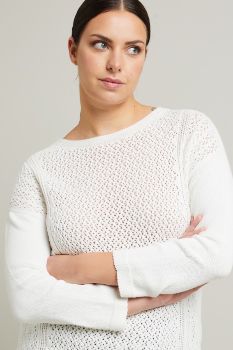 Maglia traforata in cotone