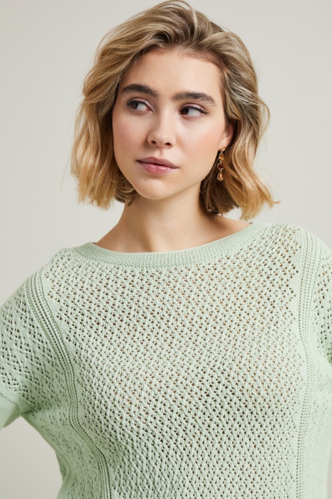 Maglia traforata in cotone