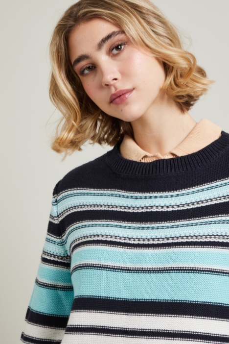 Maglia in cordonetto a righe