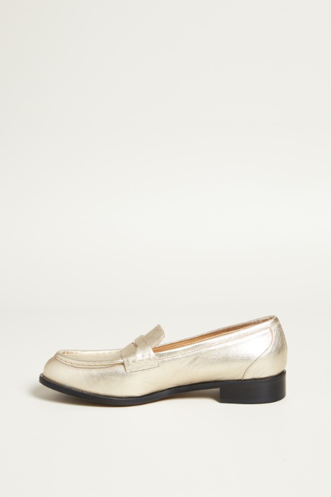 Mocassini in pelle laminata