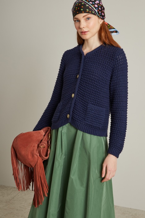 Jersey de algodón a crochet Intrend