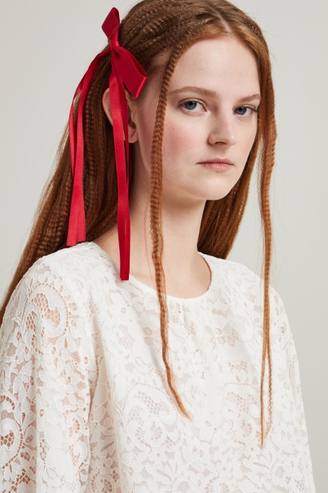 Blusa in jersey pizzo