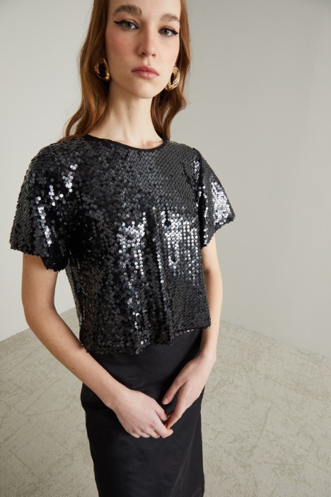 T-shirt con paillettes
