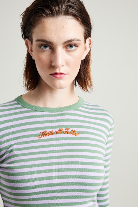 T-shirt cropped a righe