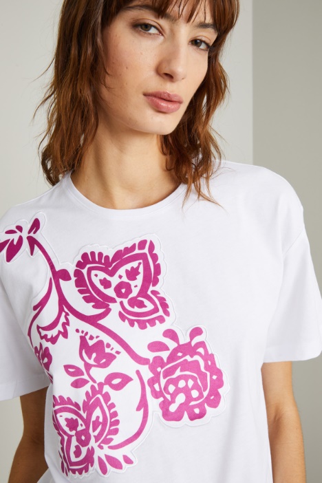 T-shirt di cotone stampata