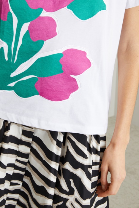 T-shirt di cotone stampata