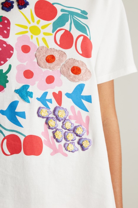 Camiseta con estampado y bordado