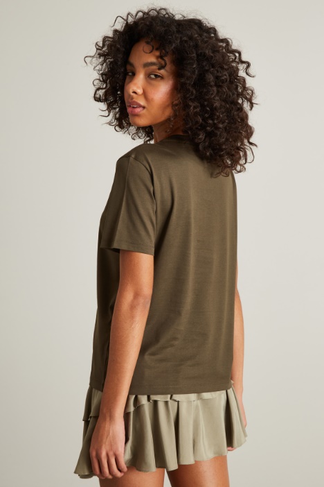 T-shirt dritta in cotone