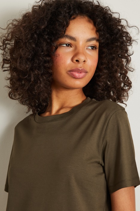 T-shirt dritta in cotone