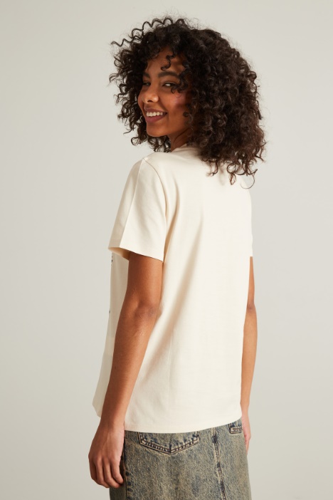 T-shirt in jersey con stampa