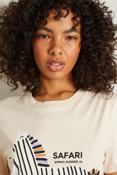 T-shirt in jersey con stampa
